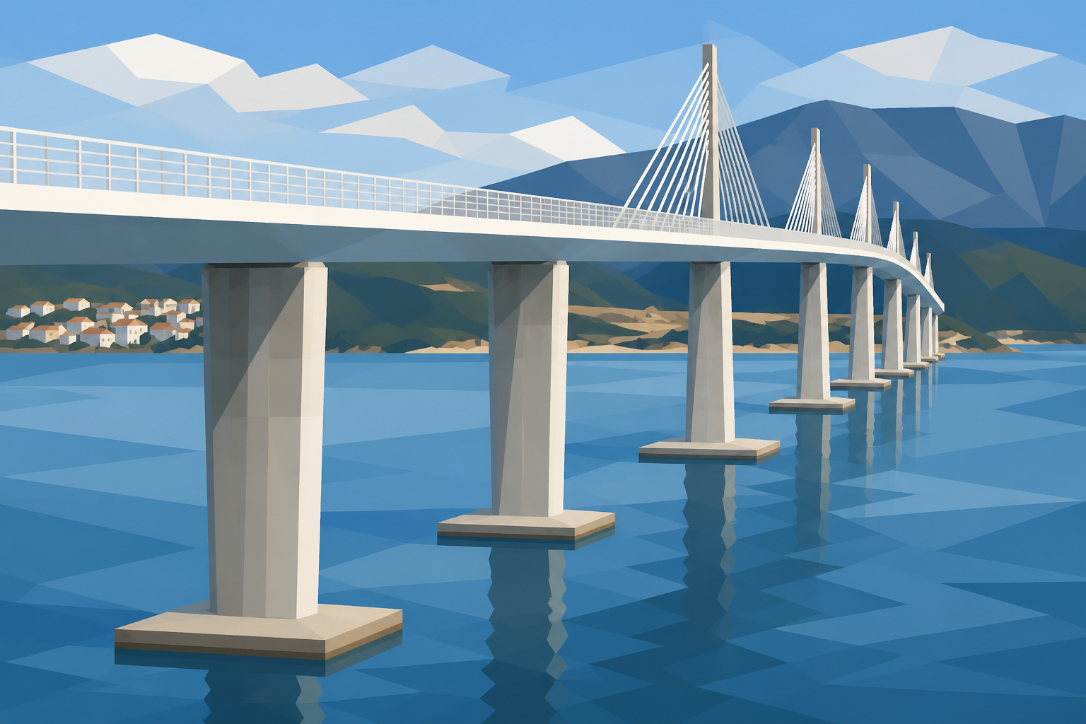 Pelješac Bridge on the Adriatic near Bosnia’s Neum corridor